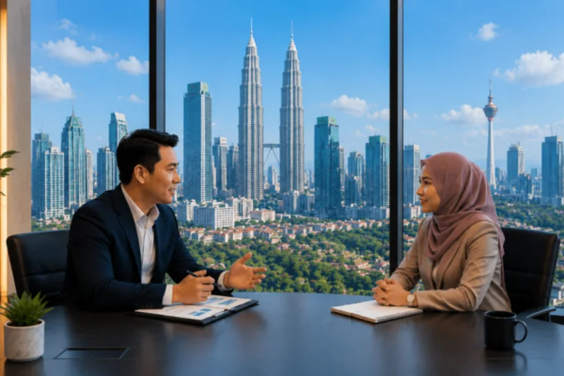 Calm, organised Malaysian professional reviewing HR documents, the peace of mind 6HRS delivers